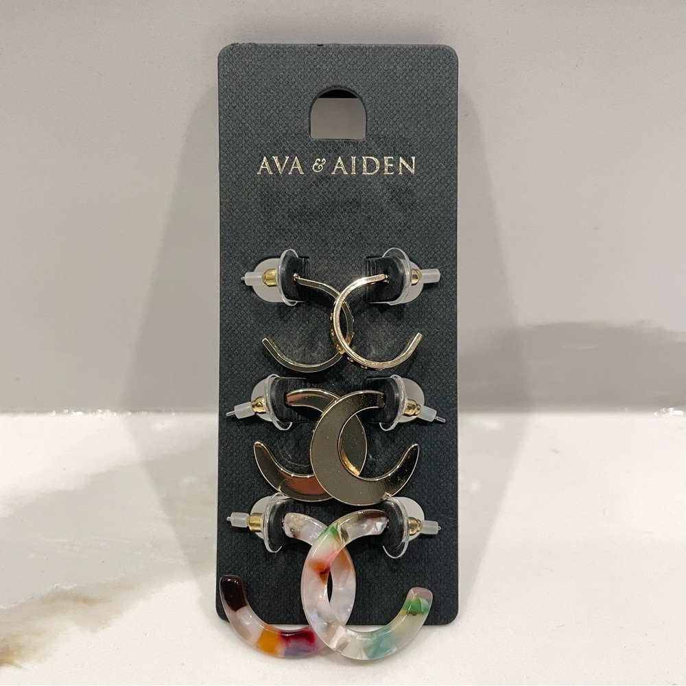 🟣2/$20 NEW Ava & Aiden Hoop Earrings Set